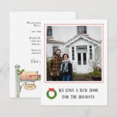 Nieuwe thuis foto Kerst verhuis aankondiging (Voorkant / Achterkant)