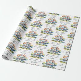 Nieuwe Thuis Geluk Waterverf Persoonlijk Cadeaupapier