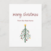 Nieuwe Thuis Kerstboom Festive Bewegend   Aankondigingskaart (Voorkant)