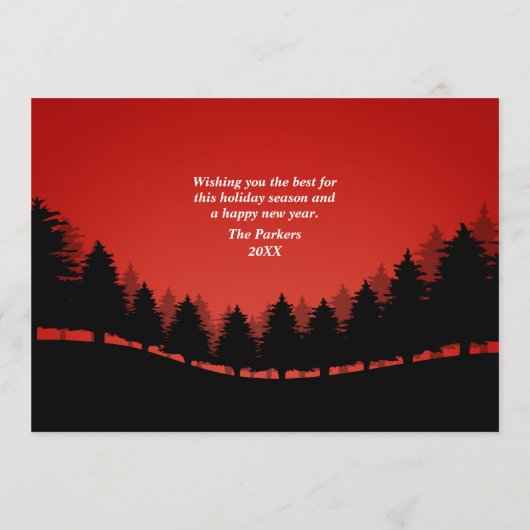 Nieuwe thuis voor de feestdagen huis in het bos kaart (Achterkant)