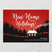 Nieuwe thuis voor de feestdagen huis in het bos kaart (Voorkant)