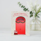 Nieuwe thuis voor de feestdagen Rode deuren sjablo (Staand voorkant)