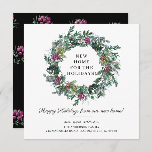 Nieuwe Thuis voor de Feestdagen Verhuisbericht Kaart (Voorkant / Achterkant)