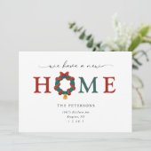 Nieuwe thuis voor de kerst verhuizing aankondiging (Staand voorkant)