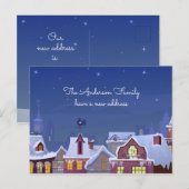 Nieuwe thuisadres Winter We hebben Kerstmis verpla Aankondigingskaart (Voorkant / Achterkant)