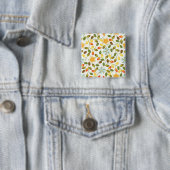Nieuwe thuiscadeau | Floral Pattern Vierkante Button 5,1 Cm (In situ)