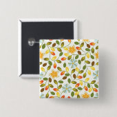 Nieuwe thuiscadeau | Floral Pattern Vierkante Button 5,1 Cm (Voorkant /achterkant)