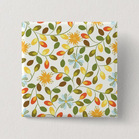 Nieuwe thuiscadeau | Floral Pattern Vierkante Button 5,1 Cm (Voorkant)