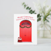 Nieuwe thuisfeestdag rode Sjabloon Briefkaart (Staand voorkant)