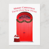 Nieuwe thuisfeestdag rode Sjabloon Briefkaart (Voorkant)