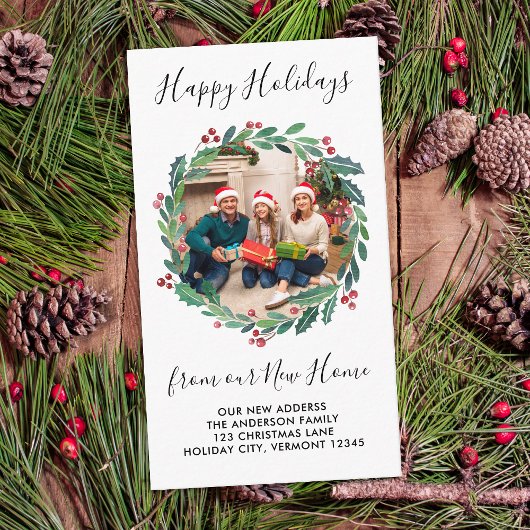 Nieuwe ThuisGreenery WreatCustom Photo Moving Informatiekaartje