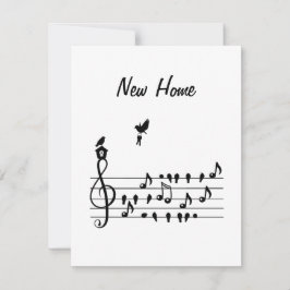 Nieuwe Thuisharmonie: Muzikale Vogel met Huis en S Feestdagenkaart