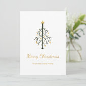 Nieuwe Thuiskerstboom Gold Green-beweging Aankondiging (Staand voorkant)