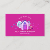 Nieuwe Thuismakende Real Estate Agent roze Visitekaartje (Voorkant)