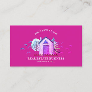 Nieuwe Thuismakende Real Estate Agent roze Visitekaartje