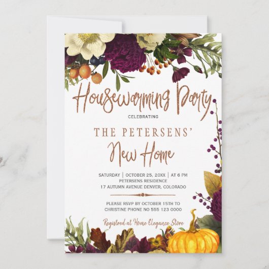 Nieuwe thuismoderne herfstprijs voor herfst kaart (Voorkant)