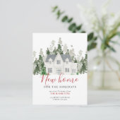 Nieuwe thuisvakantie wijziging adresaankondiging briefkaart (Staand voorkant)