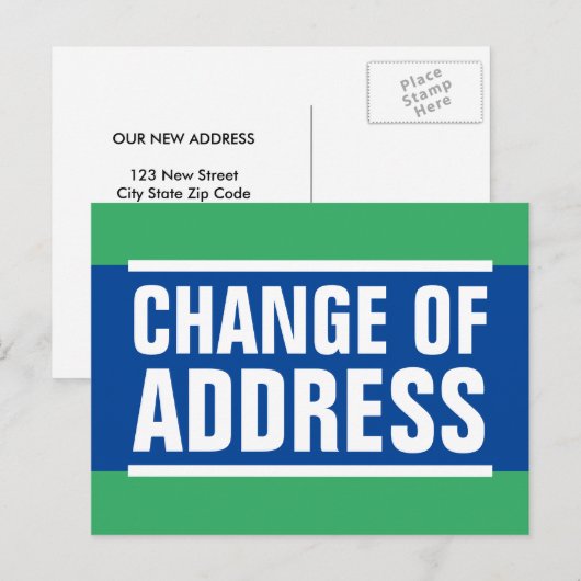 Nieuwe thuiswijziging van adresbewegende briefkaar aankondigingskaart (Voorkant / Achterkant)