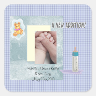 Nieuwe toevoeging Baby Vierkante Sticker