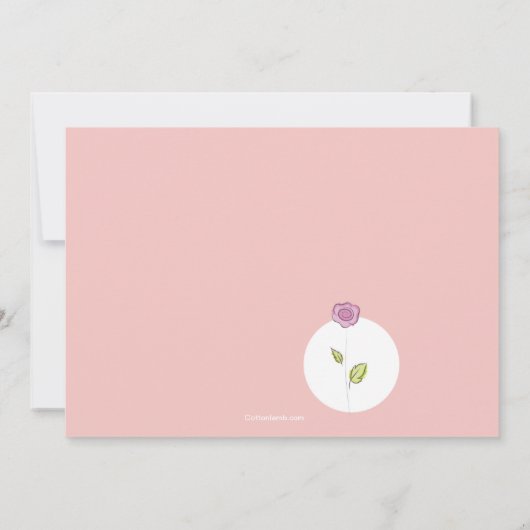 Nieuwe toevoeging Roze foto Zwangerschap Aankondig Aankondiging (Achterkant)