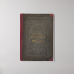 Nieuwe topografische atlas en gazetter van Indiana Canvas Afdruk