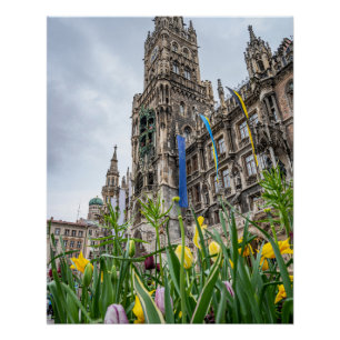 Nieuwe toren van het stadhuis in München, Duitslan Perfect Poster