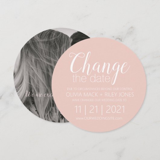 Nieuwe Trouwdag Uitstel Trouwdatum Aankondiging (Voorkant / Achterkant)