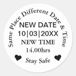 Nieuwe trouwdatum Eenvoudig Ronde Sticker