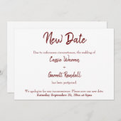 Nieuwe Trouwdatum Green Bourgogne Aankondiging (Voorkant / Achterkant)