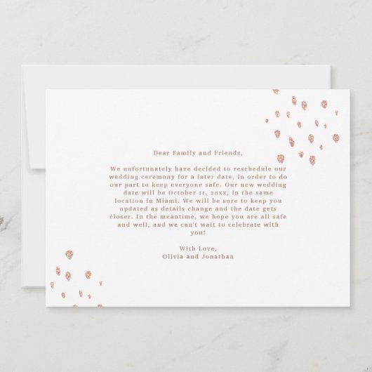 Nieuwe trouwdatum | Roos Gold Script met foto Save The Date (Achterkant)