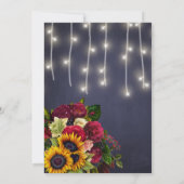 Nieuwe trouwdatum Zonnebloem en rozen aankondiging (Achterkant)