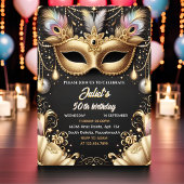 Nieuwe Tutu Zwart Goud Chique Masquerade 50e Verja Kaart