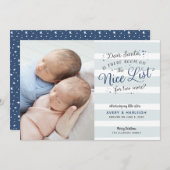 Nieuwe tweelingen kerstkondiging feestdagenkaart (Voorkant / Achterkant)