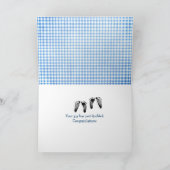 Nieuwe Twin Boy Teddyberen met blauwe ballonnen Kaart (Binnen)