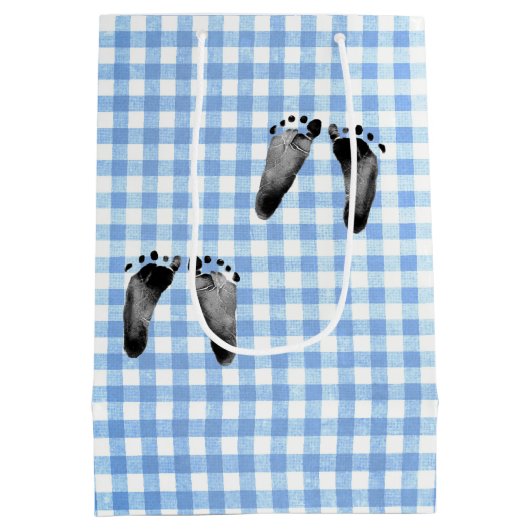 Nieuwe Twin Boy Teddyberen met blauwe ballonnen Medium Cadeauzakje (Achterkant)