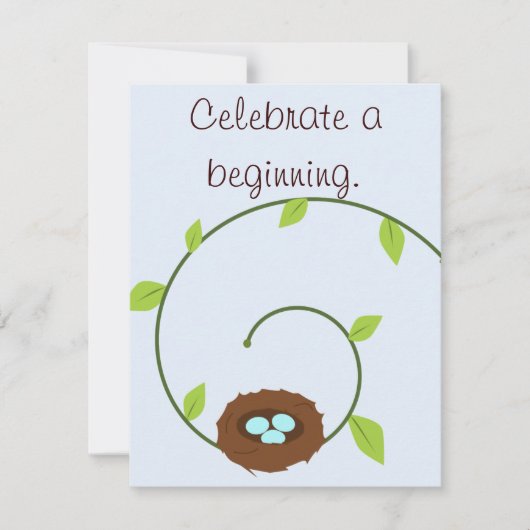 Nieuwe Uitnodiging van het Baby shower van Begin (Voorkant)