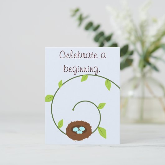 Nieuwe Uitnodiging van het Baby shower van Begin (Staand voorkant)