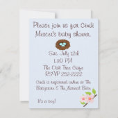 Nieuwe Uitnodiging van het Baby shower van Begin (Achterkant)