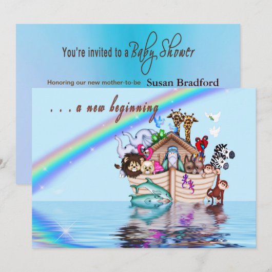 Nieuwe uitnodiging van het Baby shower van het Beg (Voorkant / Achterkant)