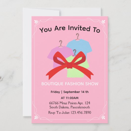 Nieuwe uitnodiging voor rode kledingwinkel (Voorkant)