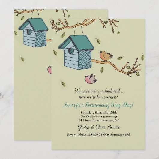 Nieuwe uitnodiging voor thuisgebruik (Voorkant / Achterkant)