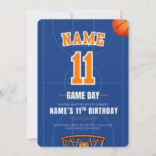 Nieuwe uitnodiging voor verjaardagsfeestje basketb
