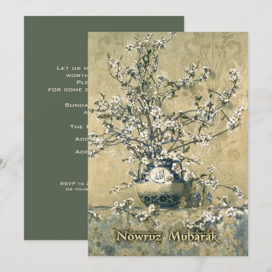 Nieuwe Uitnodigingen van de nieuwjaarspartij Nowru (Voorkant / Achterkant)