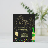 Nieuwe Uitnodigingen voor het nieuwjaar - Champagn (Staand voorkant)