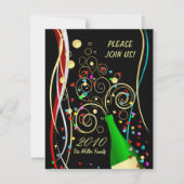 Nieuwe Uitnodigingen voor het nieuwjaar - Champagn (Achterkant)