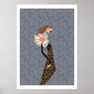 Nieuwe Uitzicht Elegante Bloem Glamour Mode Kunst  Poster