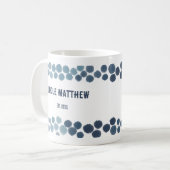 Nieuwe Uncle Abstract Blue Polka Dots gepersonalis Koffiemok (Voorkant links)