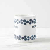Nieuwe Uncle Abstract Blue Polka Dots gepersonalis Koffiemok (Center)