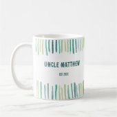 Nieuwe Uncle Abstract Green Stripes gepersonalisee Koffiemok (Links)
