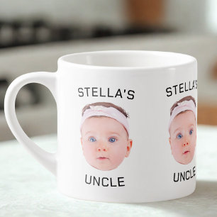 Nieuwe Uncle Gift Mok, Aangepaste Baby Gezicht Fot Espresso Kop
